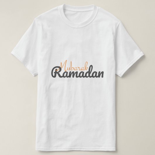 ラマダンムバラク |イスラムタイポグラフィTシャツ Tシャツ (デザイン正面)