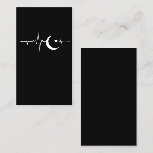 ラマダンムーンイスラムハートビートクレセントイスラム教徒 名刺 (正面/裏面)