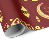 ラマダン挨拶ゴールデンラッピング紙 ラッピングペーパー (ロールコーナー)