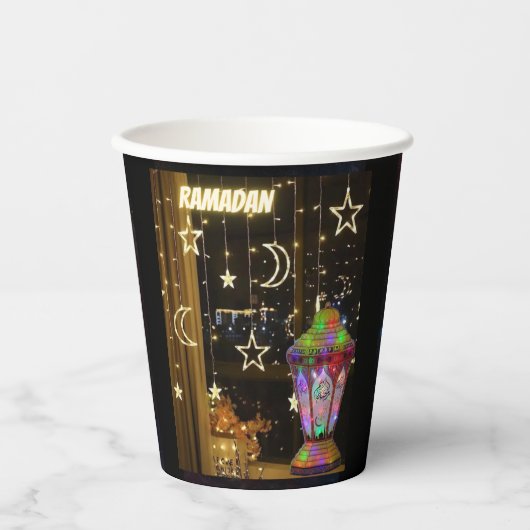 ラマダン灯 紙コップ (正面)
