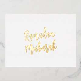 ラマダン・ムバラク・イスラム・グリーティング 箔シーズンポストカード