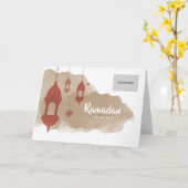 ラマダーンの企業のな挨拶状-赤 カード (黄色い花)