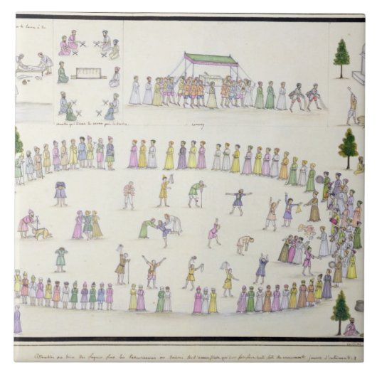 ラマダーンの端を含むイスラム教のフェスティバルからの タイル (正面)