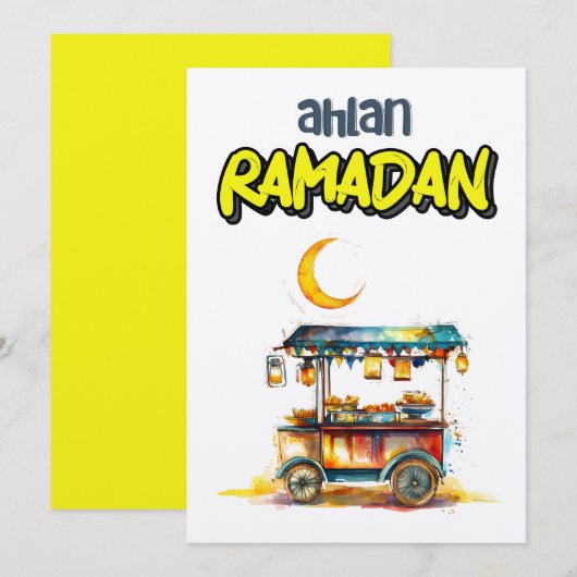 ラマダーン通りランタン付きフードカート 招待状 (正面/裏面)