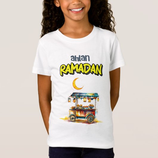 ラマダーン通りランタン付きフードカート Tシャツ (正面)