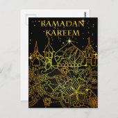 ラマダーン・カリームのポストカード（黒地に金） ポストカード (正面/裏面)