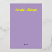 ラマダーン – 砂漠のシーン – ラインアート 箔招待状 (裏面)