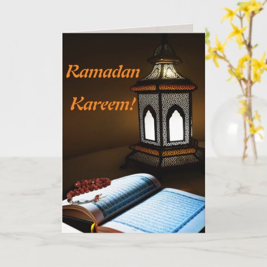 ラマダーンKareemのイスラム教のイスラム教の挨拶状 カード (黄色い花)