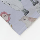 ラマチキンボガンフエスファームプリントベビーブランケット フリースブランケット (角)