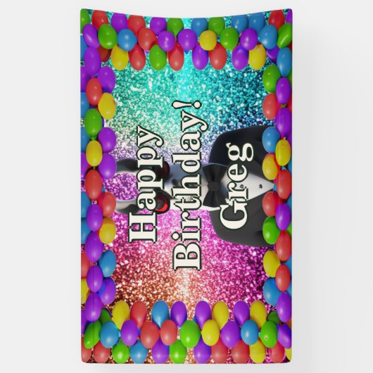 ラマツキセドパーソナライズされたキャラクター誕生日 横断幕 (縦)