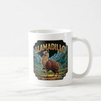 ラマディロイラストレーションラマアルマジロおもしろい コーヒーマグカップ