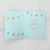 ラマネームパーソナライズされたアクアハッピーバースデー カード (内部)