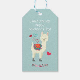 ラマバレンタインデーラベル ギフトタグ