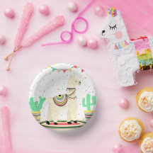 ラマバースデーパーティー紙プレート