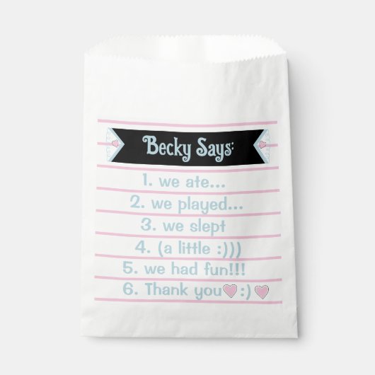 ラマパジャマバースデーパーティースリープバー フェイバーバッグ (正面)