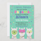 ラマパジャマパーティー、お泊り 招待状 (正面)