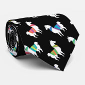 ラマパターンカスタムの背景色 ネクタイ (ロール)