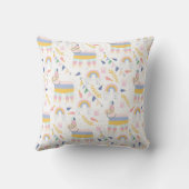 ラマパーソナライズされたレインボー装飾用クッション クッション (裏面)