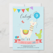 ラマパーソナライズされた砂漠をテーマにした誕生日パーティー 招待状 (正面)