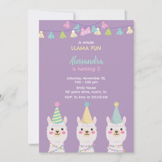 ラマパーティの招待状 招待状 (正面)