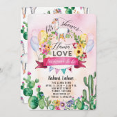 ラマパーティーウォーターカラーベビーシャワー招待状 招待状 (正面/裏面)