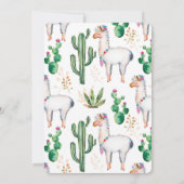 ラマパーティーウォーターカラーベビーシャワー招待状 招待状 (裏面)