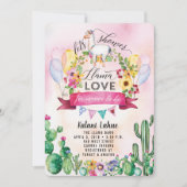 ラマパーティーウォーターカラーベビーシャワー招待状 招待状 (正面)