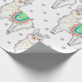 ラマパーティー子供部屋ベビーニュー生まれギフト ラッピングペーパー (角)