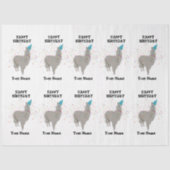 ラマパーティー - 動物がパーティーを楽しむ オーダーメイド名前 薄葉紙 (正面)