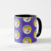 ラマパープルブルーイエローバースデーカラフルタパーティー マグカップ (正面右)