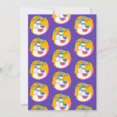 ラマパープルブルーイエローバースデーカラフルタパーティー 招待状 (裏面)