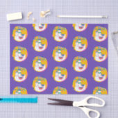 ラマパープルブルーイエローバースデーカラフルタパーティー 薄葉紙 (クラフト)