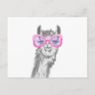 ラマピンクの眼鏡漫画 |背景色の選択 ポストカード