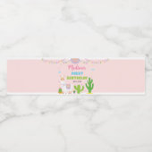 ラマピンクガール誕生日パーティーウォーターボトルラベル ペットボトルラベル (シングルラベル)