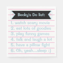 ラマピンクパジャマガールバースデーパーティースリープバー スタンダードランチョンナプキン