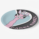 ラマピンクパジャマガールバースデーパーティースリープバー ペーパープレート (アングル)