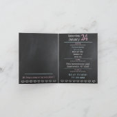 ラマピンクパジャマガールバースデーパーティースリープバー 招待状 (内部)