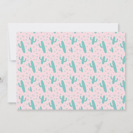 ラマピンク誕生日パーティーフォト招待状 招待状 (裏面)