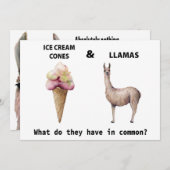 ラマファミおもしろいリーレニオン招待状 招待状 (正面/裏面)