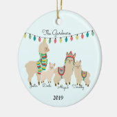 ラマファミリーの4クリスマスセラミックオーナメント セラミックオーナメント (左)