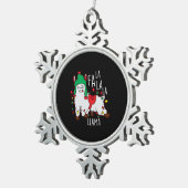 ラマファラクリスマス スノーフレークピューターオーナメント (右)