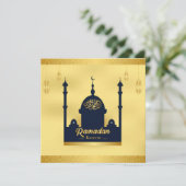ラマファンシーダンカレムアラビア金ゴールドムスリムホリデー シーズンカード (スタンド正面)