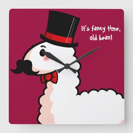 ラマファンシー時計 スクエア壁時計 (正面)