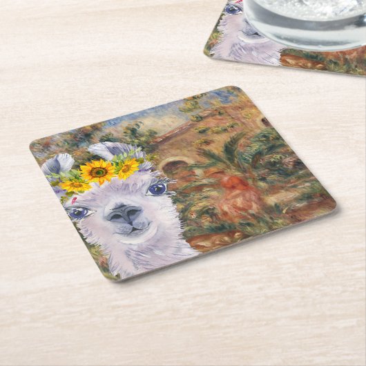 ラマファンシー&ルノアールズファームハウス スクエアペーパーコースター (アングル)