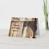 ラマファーム動物パーソナライズされた誕生日カード カード (正面)