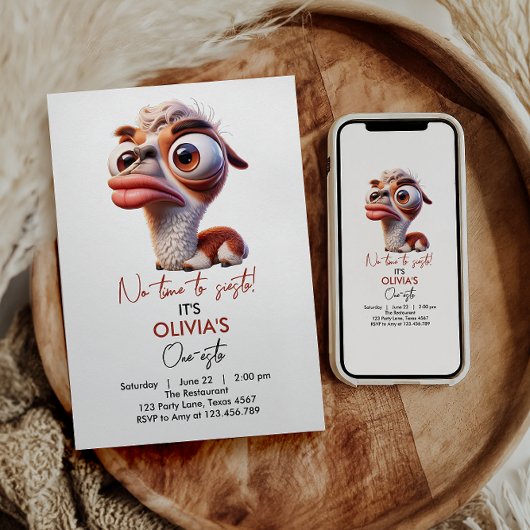 ラマフィエスタの面白い似顔絵 1歳の誕生日 招待状