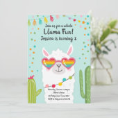 ラマフィエスタハートサングラス誕生日招待状 招待状 (スタンド正面)