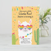 ラマフィエスタハートサングラス誕生日招待状 招待状 (スタンド正面)