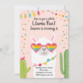 ラマフィエスタハートサングラス誕生日招待状 招待状 (正面)