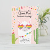 ラマフィエスタハートサングラス誕生日招待状 招待状 (スタンド正面)